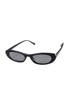 24 Black Slim Retro Sunglasses