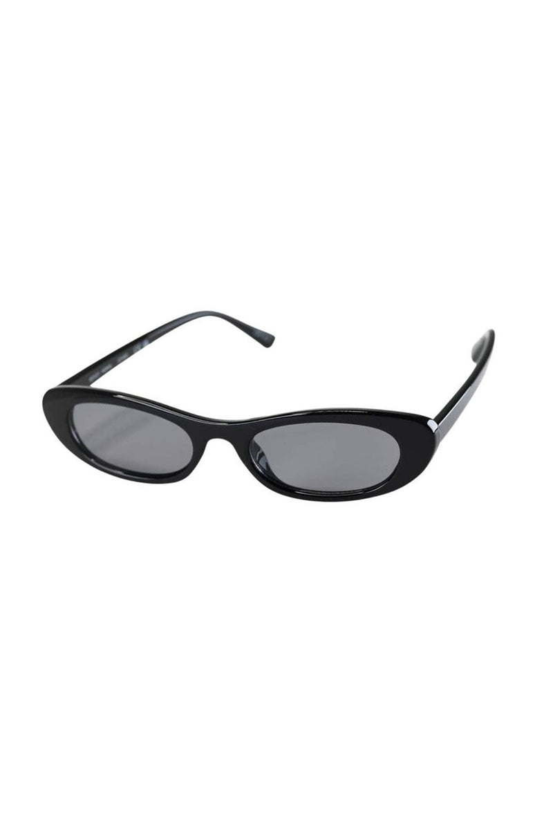24 Black Slim Retro Sunglasses