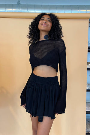 Easy Choice Black Asymmetrical Hem Skirt