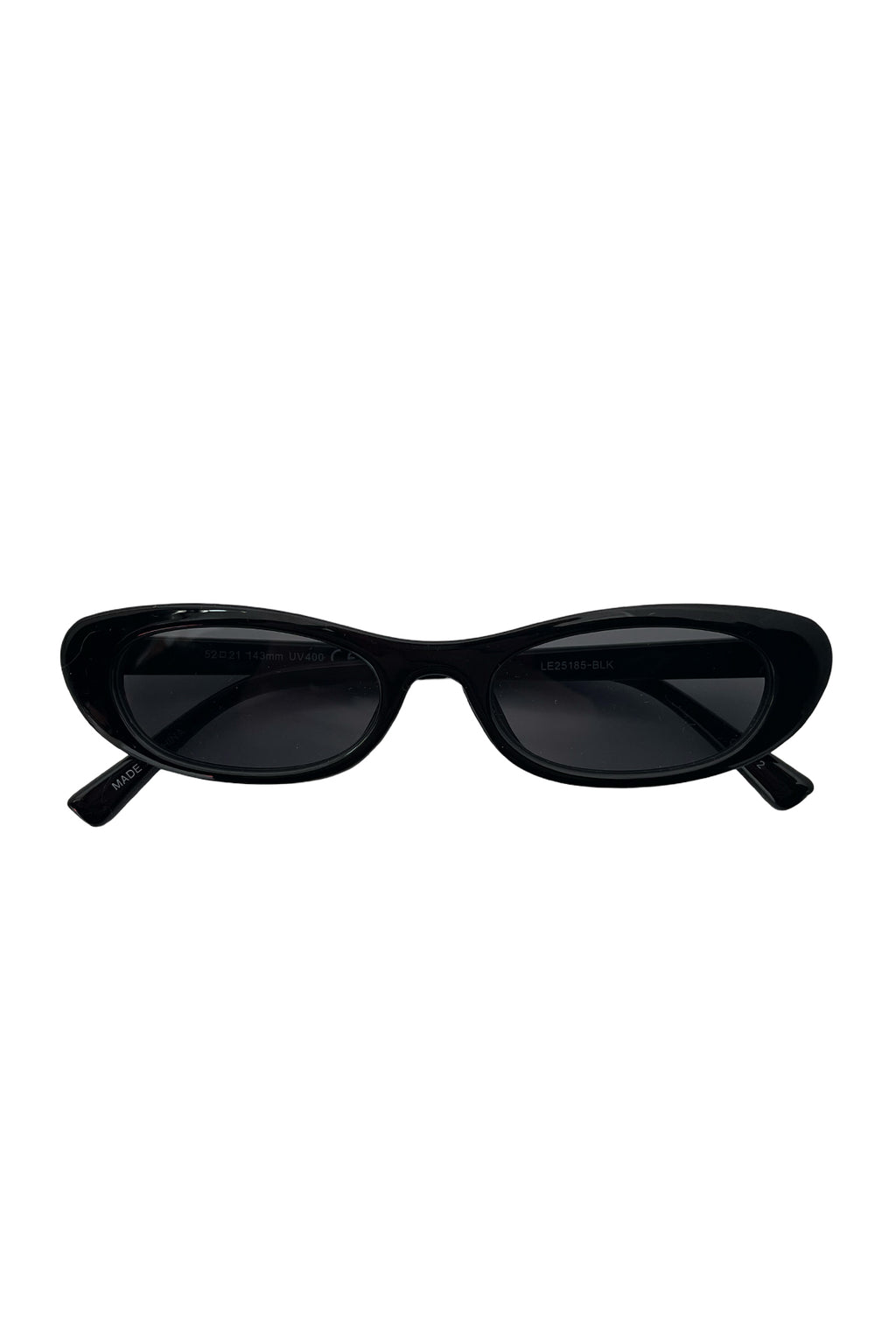 24 Black Slim Retro Sunglasses