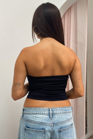 Core Black Built In Bra Tube Top