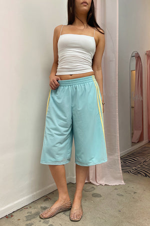 Coast to Coast Blue with Yellow Stripe Bermuda Track Shorts