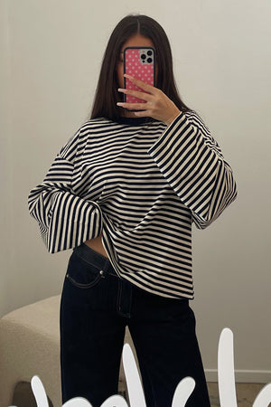 Current Sitch Navy Stripe Long Sleeve Top