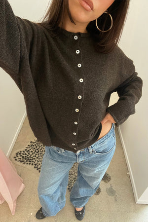 Blythe Chocolate Button Up Cardigan