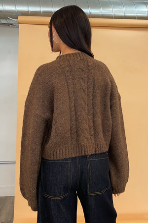 Ruby Chocolate Cable Knit Cardigan