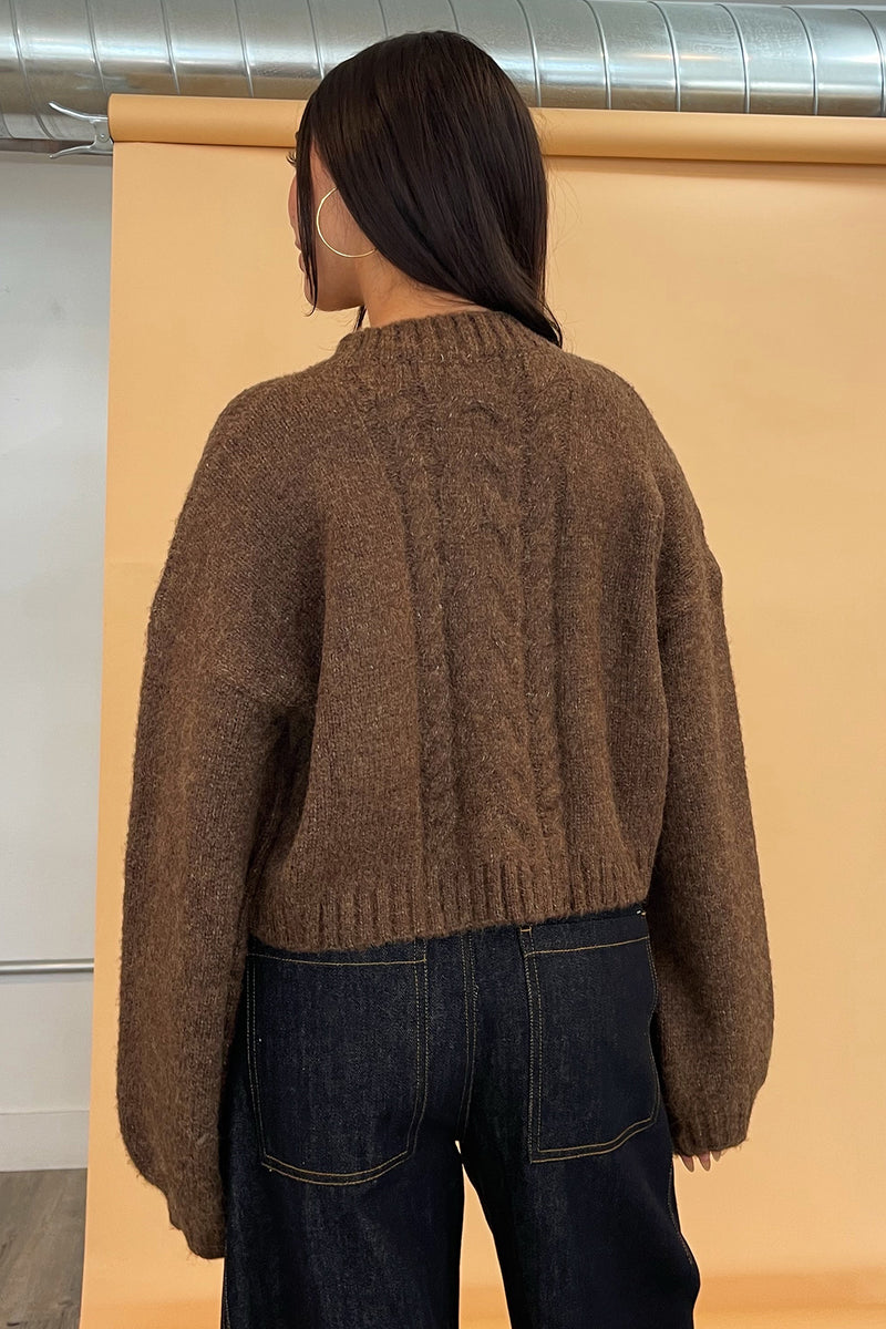 Ruby Chocolate Cable Knit Cardigan