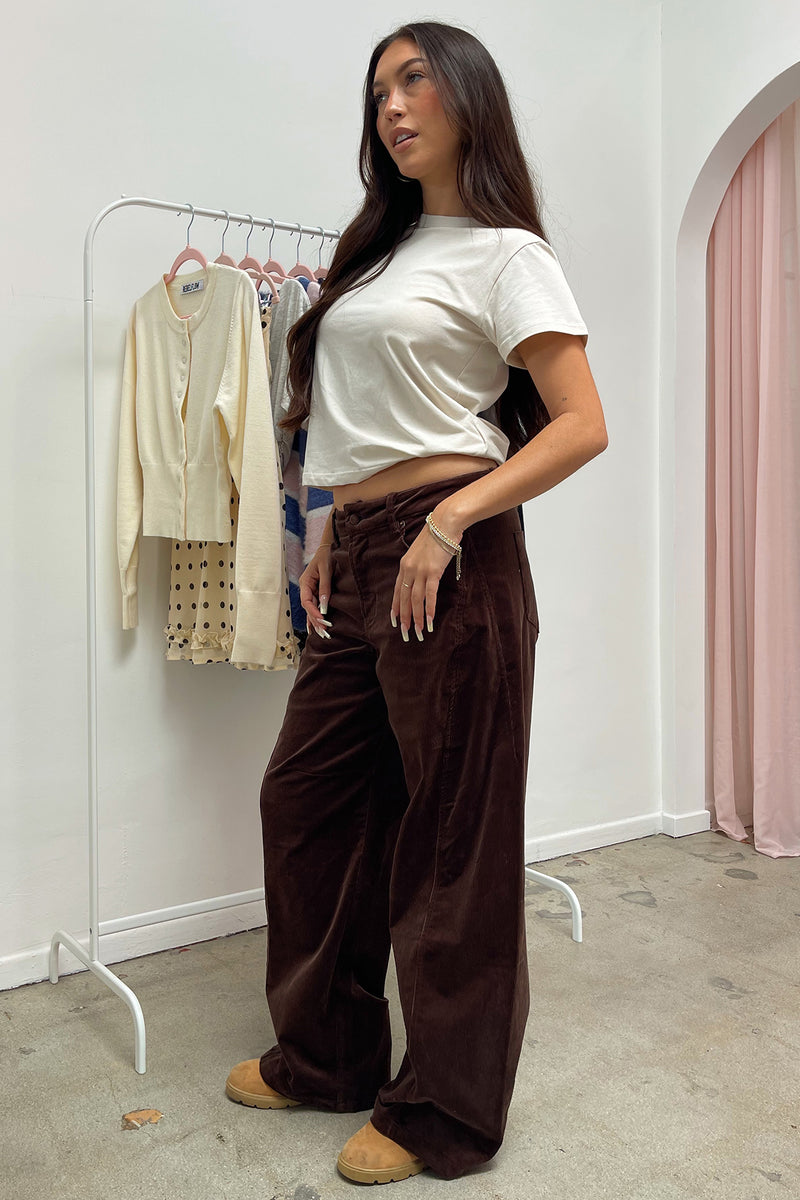 Forrest Brown Corduroy Barrel Pants