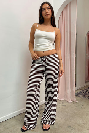 Morning Coffee Chocolate and Cream Stripe Pants