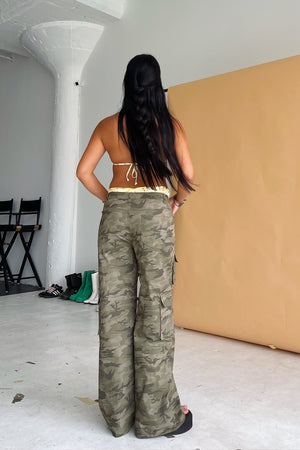 Cadet Kelly Muted Camo Wide Leg Cargo Pants
