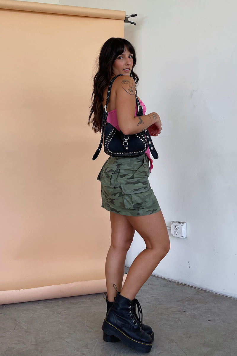 At Attention Muted Camo Mini Skirt