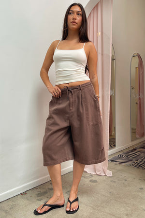 All Around Chocolate Cotton Cargo Jorts