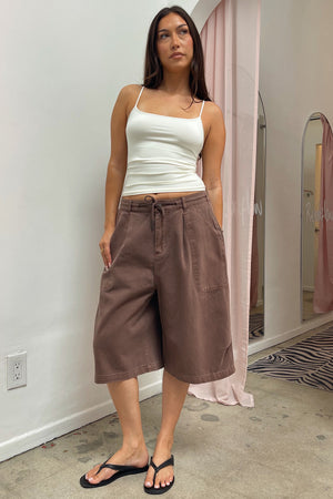 All Around Chocolate Cotton Cargo Jorts