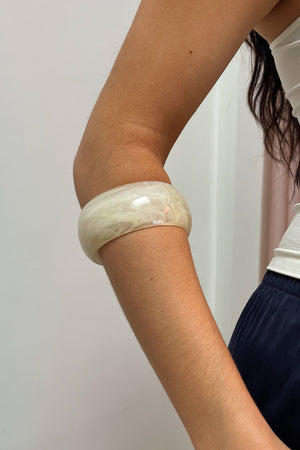 Cream Semi Translucent Resin Bangle