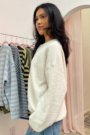 Collins Cream Plush Button Up Cardigan