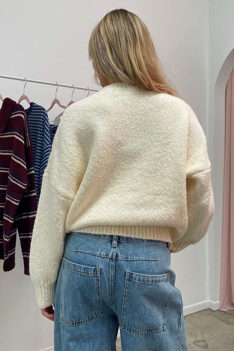 Ashleigh Cream Zip Up Sweater