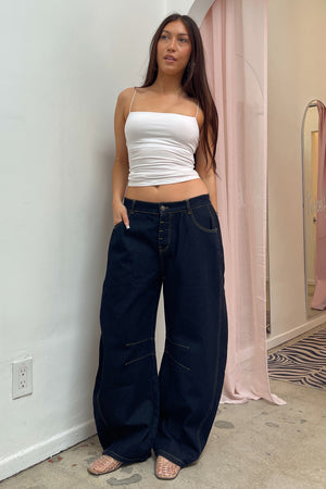 Grand Scheme Dark Denim Barrel Jeans