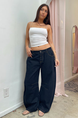 Grand Scheme Dark Denim Barrel Jeans