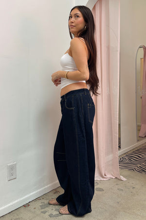 Grand Scheme Dark Denim Barrel Jeans