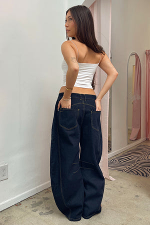 Grand Scheme Dark Denim Barrel Jeans