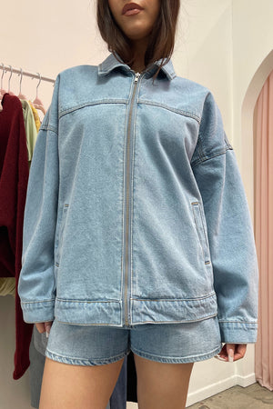 First Pick Light Denim Zip Up Jacket