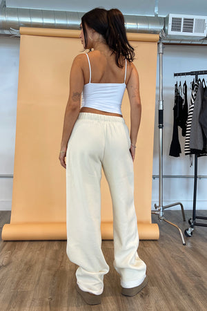 For Keeps Ecru Wide Leg Sweatpants