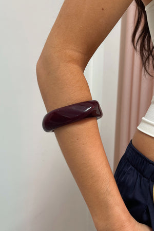 Deep Eggplant Thin Opaque Resin Bangle