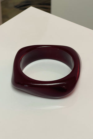 Deep Eggplant Thin Opaque Resin Bangle