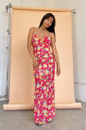 Color Theory Bright Pink Floral Maxi Dress – Rebelflow Color Theory Bright Pink Floral Maxi Dress – Rebelflow