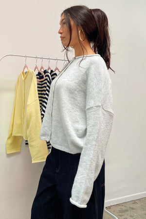 Blythe Light Grey Button Up Cardigan
