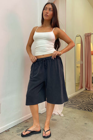 Easygoing Grey Vintage Wash Baggy Sweat Shorts