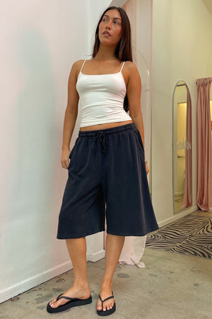 Easygoing Grey Vintage Wash Baggy Sweat Shorts