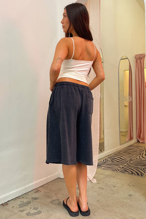 Easygoing Grey Vintage Wash Baggy Sweat Shorts