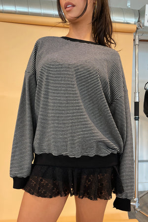 Rowan Grey and Black Stripe Sweatshirt
