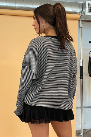 Rowan Grey and Black Stripe Sweatshirt