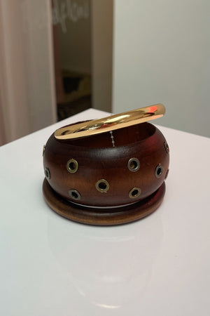 Wooden with Grommet Stud Bangle Set