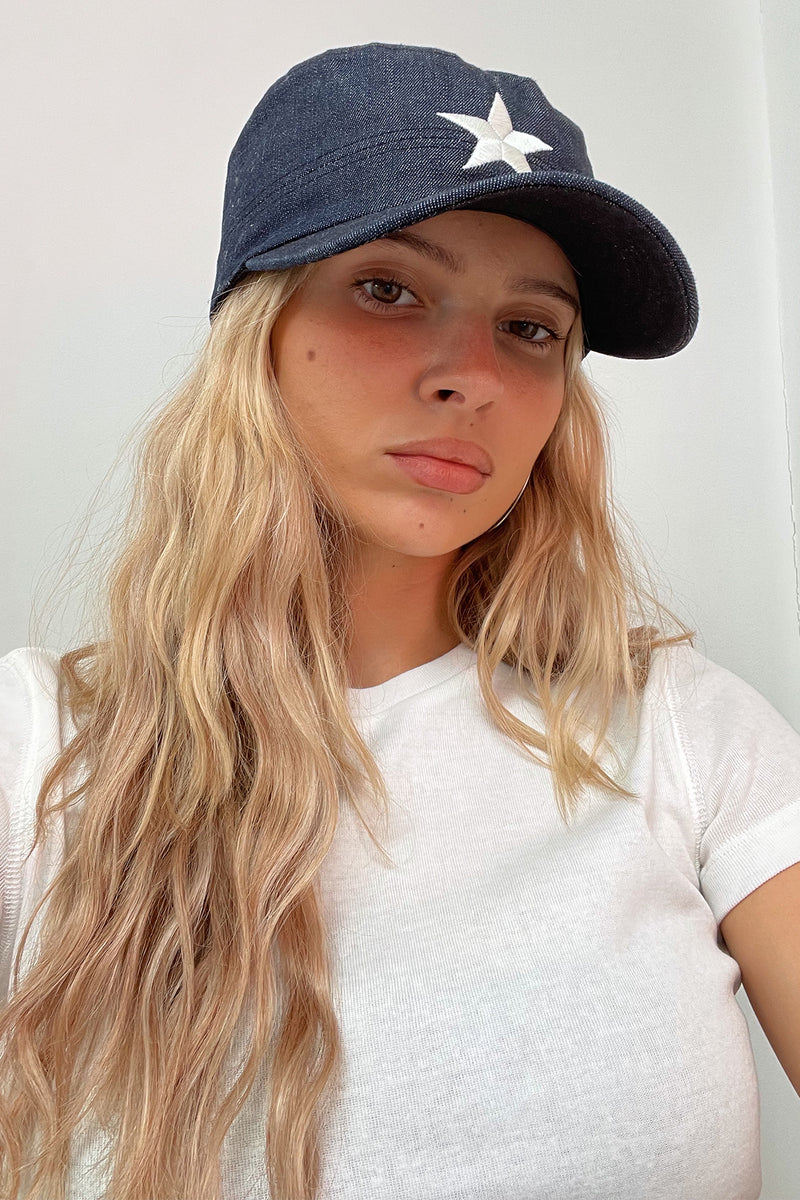 All Star Dark Denim with Cream Star Hat
