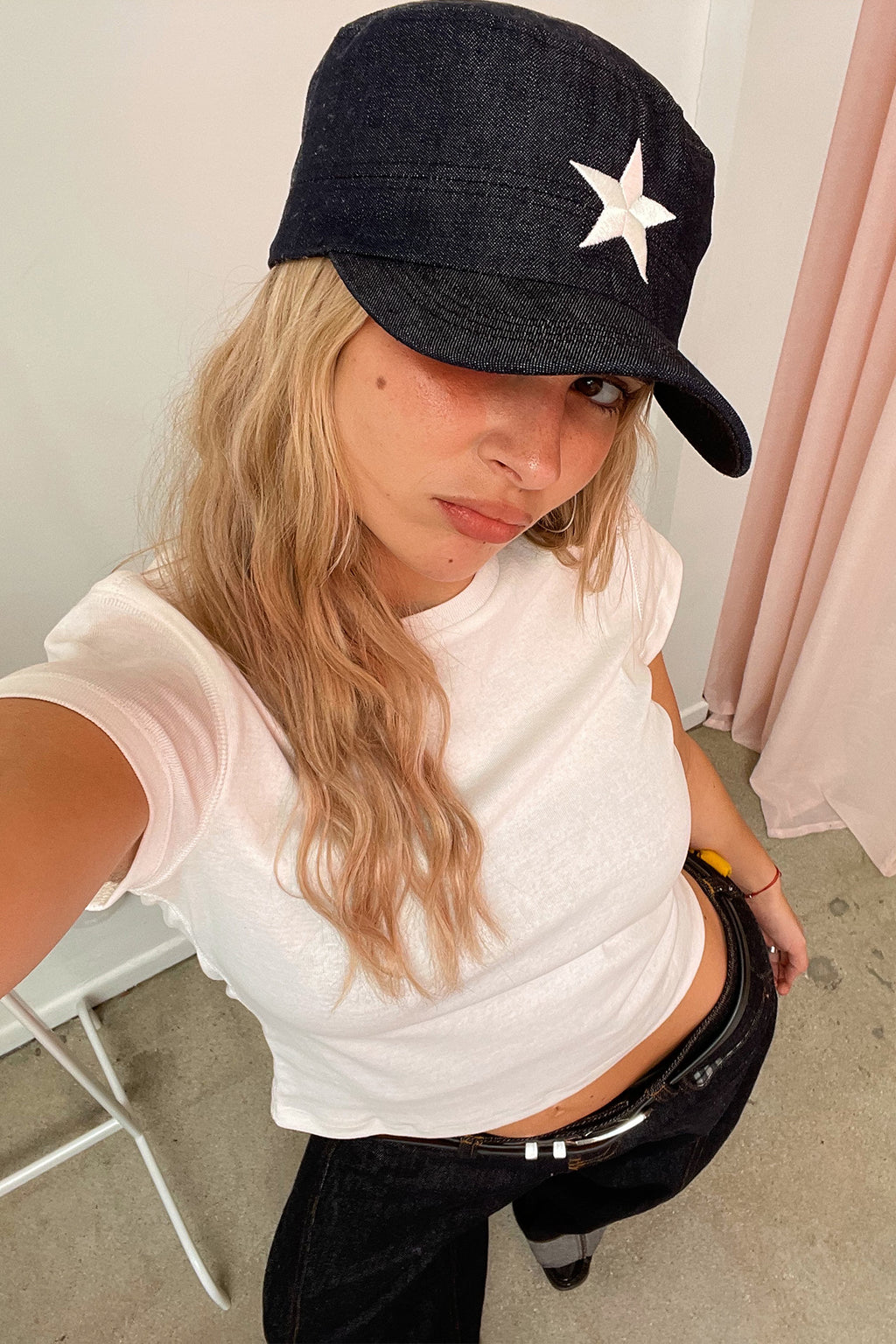 All Star Dark Denim with Cream Star Hat