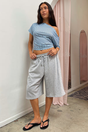 Easygoing Heather Grey Baggy Sweat Shorts