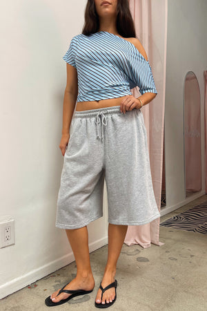 Easygoing Heather Grey Baggy Sweat Shorts