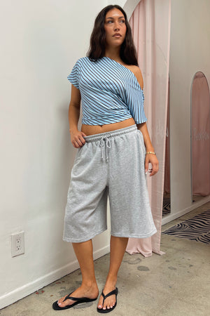 Easygoing Heather Grey Baggy Sweat Shorts