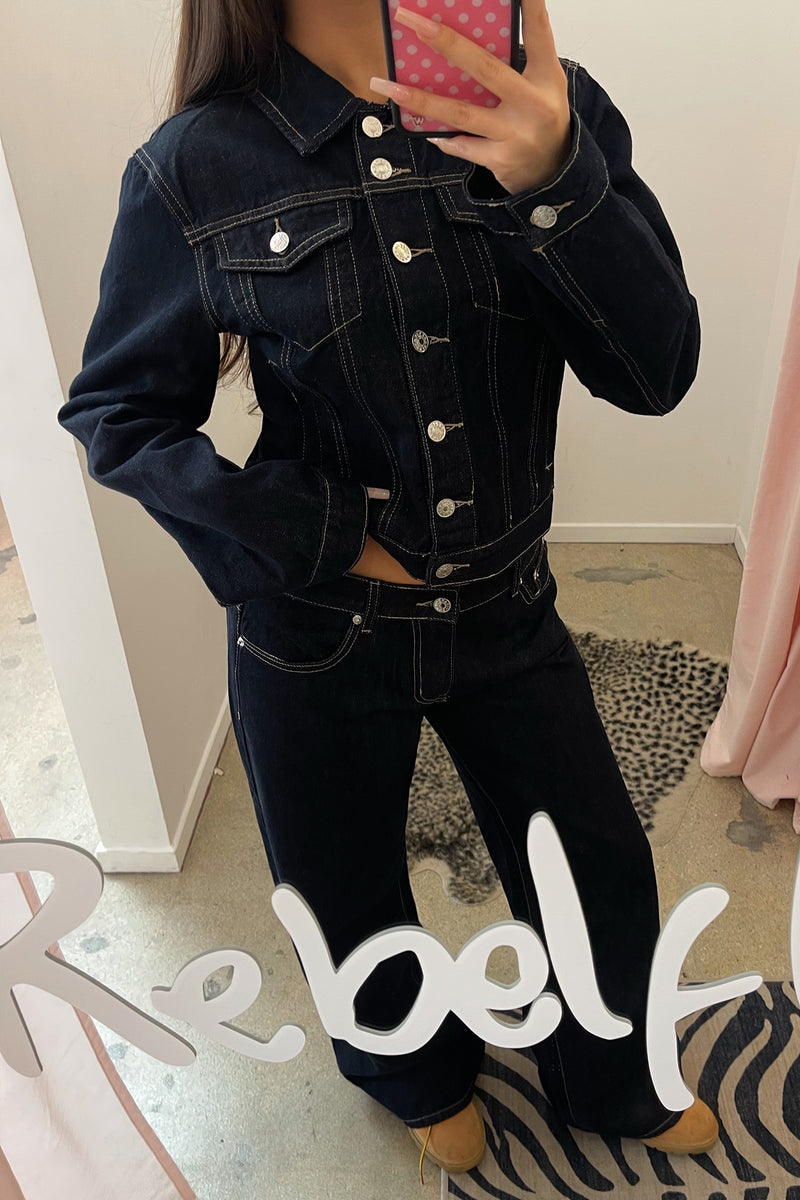 Casting Call Dark Denim Low Rise Baggy Jean