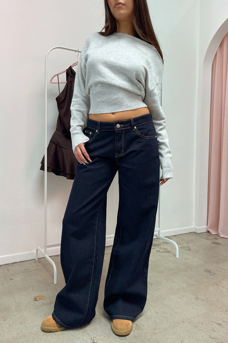 Casting Call Dark Denim Low Rise Baggy Jean