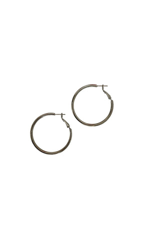 1.5" Silver Hoops with Clasp Back