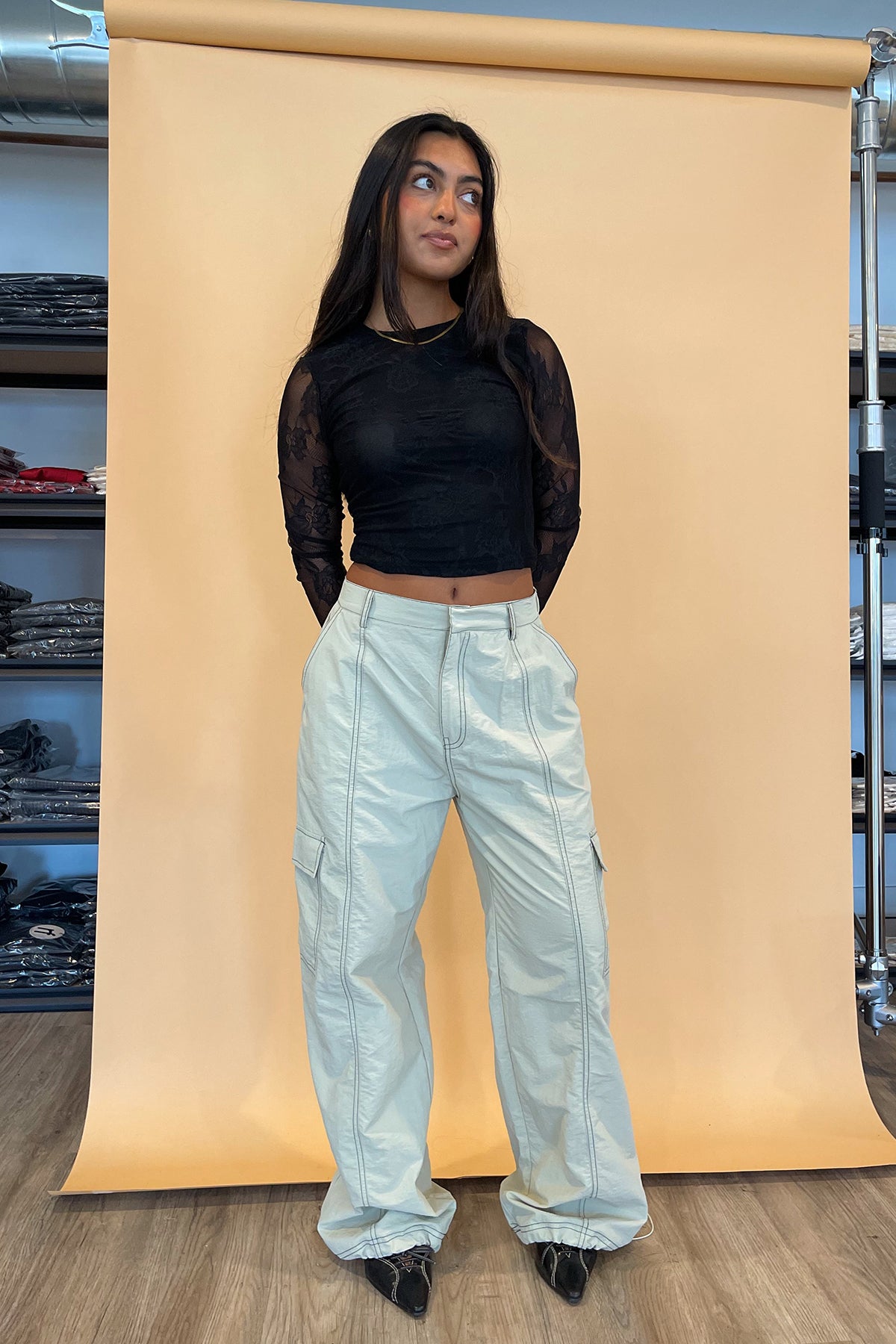 Outside the Lines Mist with Contrast Stitch Parachute Pants – Rebelflow
