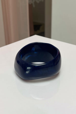 Navy Marble Opaque Resin Bangle