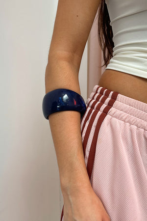 Navy Marble Opaque Resin Bangle