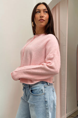 Blythe Light Pink Button Up Cardigan