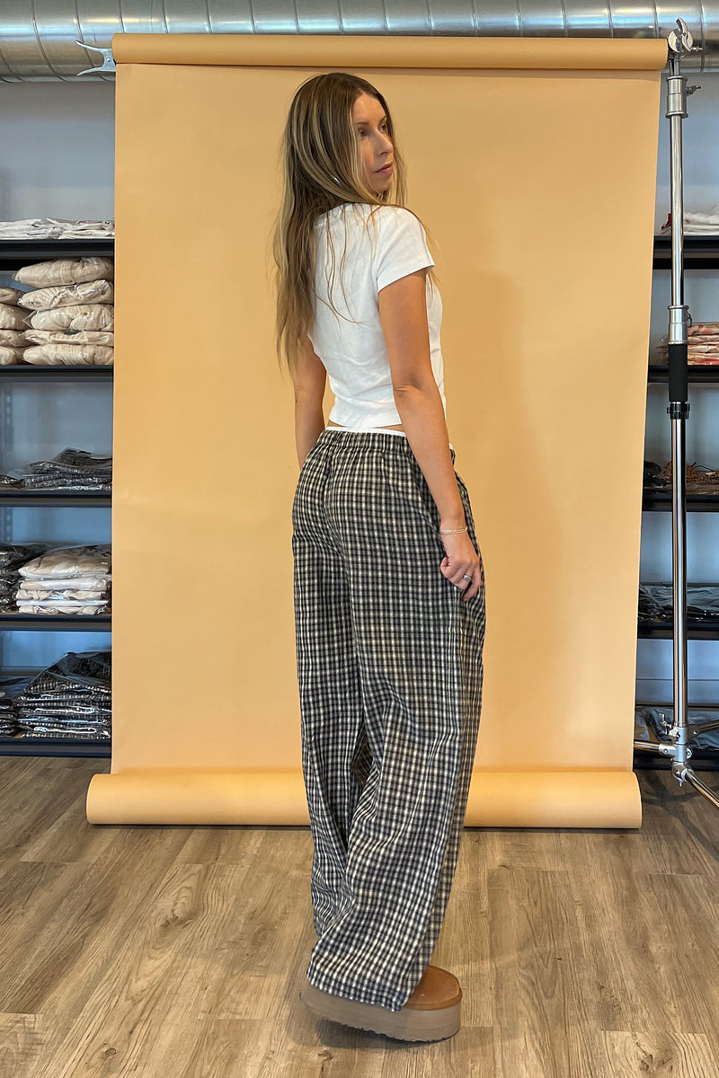 Alex Plaid with Contrast Waistband Detail Pants