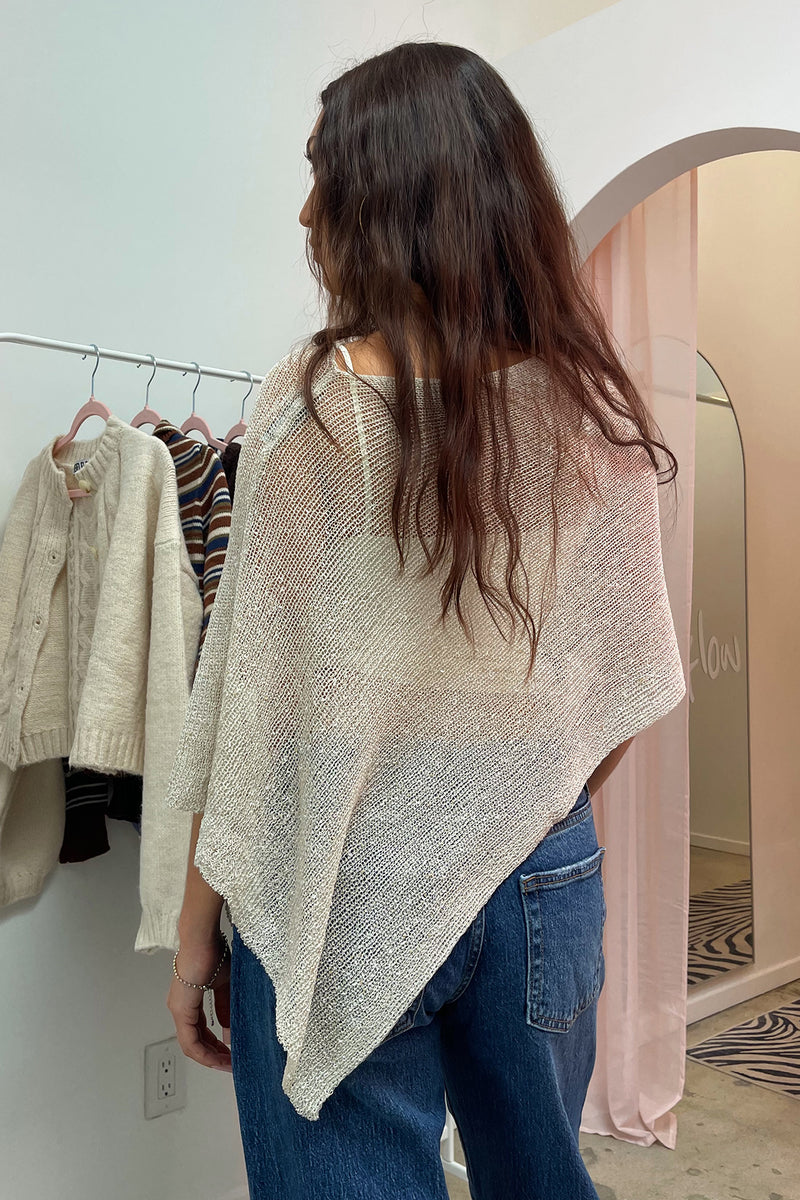 Starry Night Cream with Gold and Silver Sparkle Poncho