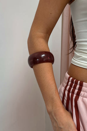 Deep Red Marble Opaque Resin Bangle